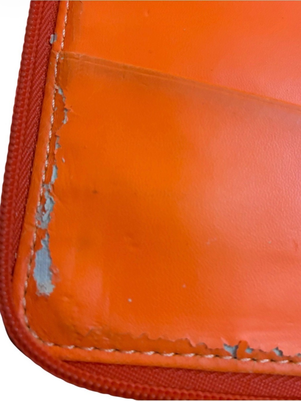 Marc by Marc Jacobs Lot Neon Orange Zip Wallet + NWT Black Rubber Bracelet - Picture 6 of 10